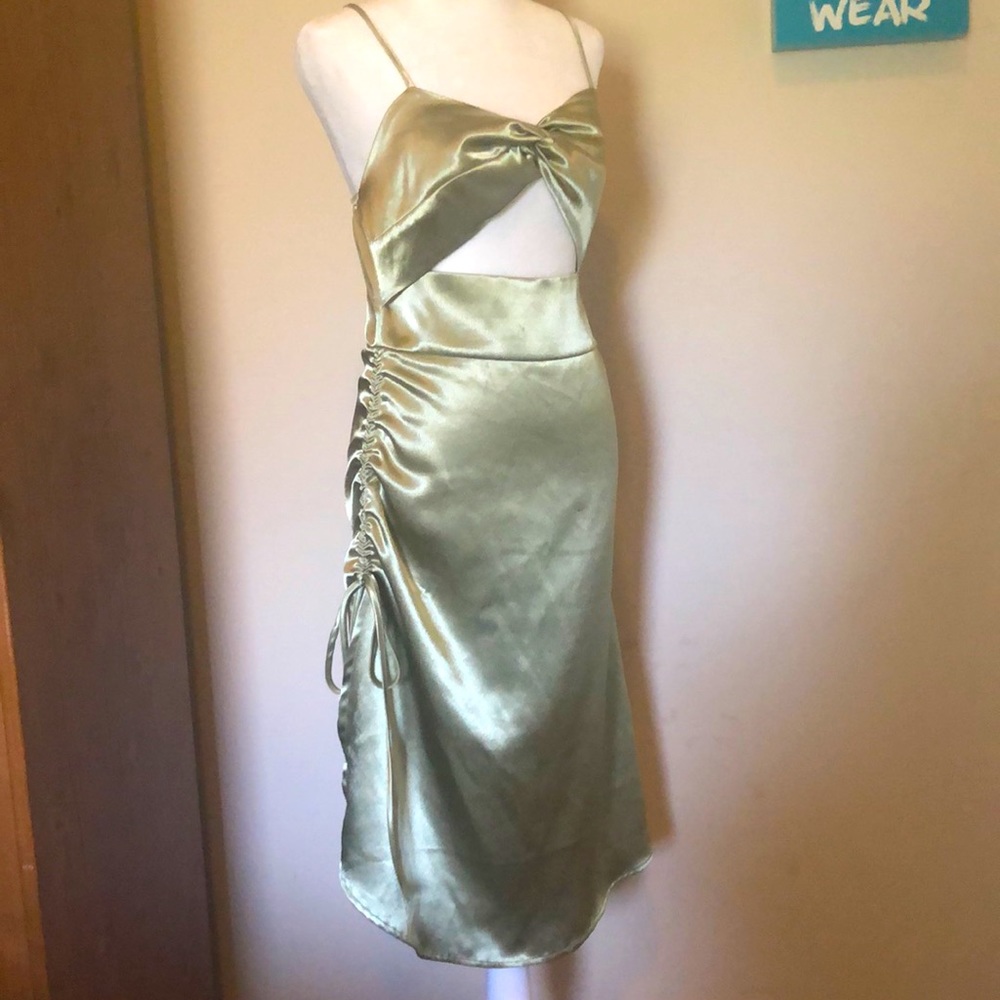 CIDER Satin Dress with Ruching